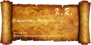 Kapornai Rudolf névjegykártya