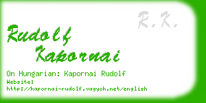 rudolf kapornai business card